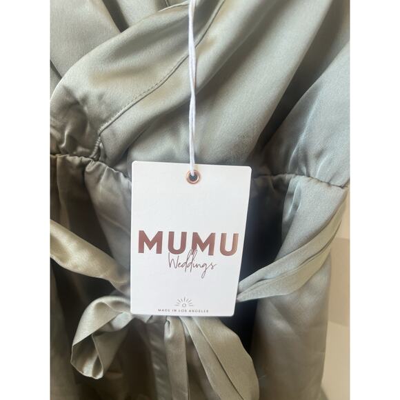 Show Me Your Mumu Say I Do Romper Moss Green Luxe Satin, Wedding Day, Spa, SZ XS - Picture 5 of 8